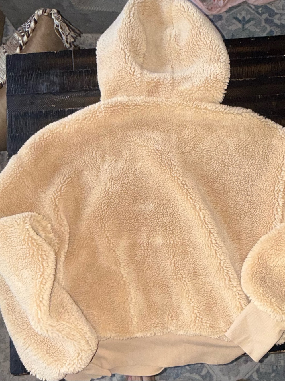 ALO Yoga Streetside Half Zip Hoodie Pullover Sherpa Camel Medium - Picture 17 of 17